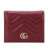 Gucci GG Marmont Card Case Wallet, &pound;220, Accessories, Burgundy, Leather, Front view